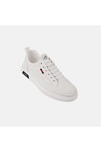 MARCOMEN 19039 Genuine Leather White Men's Casual Shoes