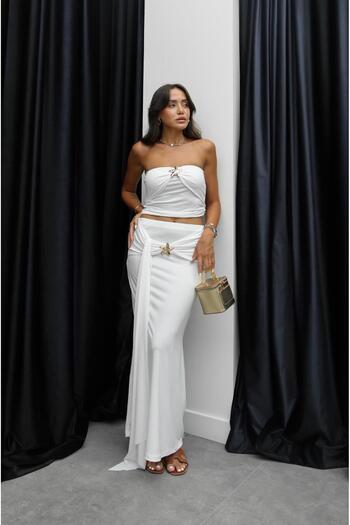 Havoş White Starfish Blouse Skirt Set
