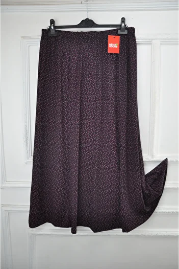 elma abone Plus Size Pigment Combed Cotton Elastic Mother's Skirt
