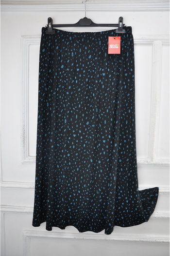 elma abone Plus Size Pigment Combed Cotton Elastic Mother's Skirt