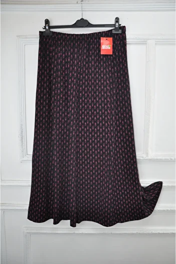 elma abone Plus Size Pigment Combed Cotton Elastic Mother's Skirt