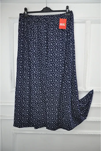 elma abone Plus Size Pigment Combed Cotton Elastic Mother's Skirt