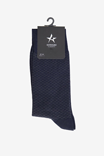 ALTINYILDIZ CLASSICS Men's Navy Blue Patterned Single Socks