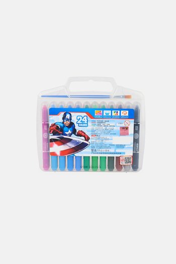 Marvel 24 Colors Avengers Drawing Markers With Plastic Case, Multicolor