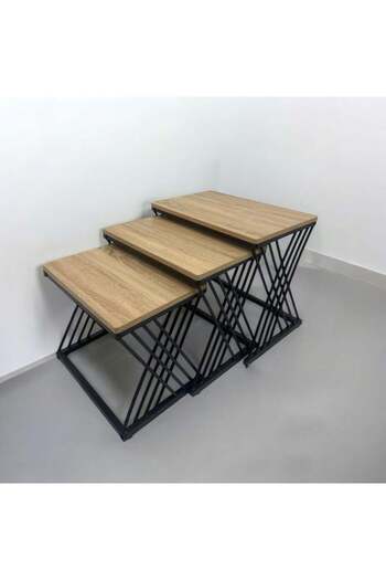 l'elefante Epic Triple Nesting Coffee Table Set with Sleek Storage Magic, Ultimate Luxe Living Room Furniture