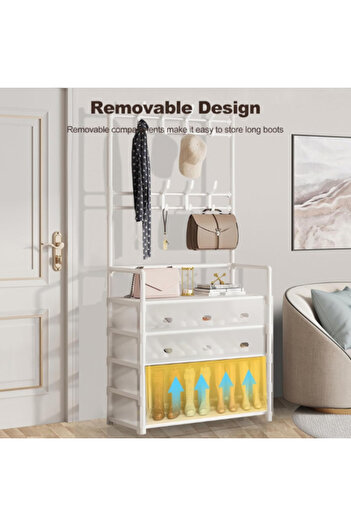 Choice 3 in 1 Multi-Tier Shoe and Hat Rack White