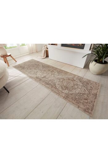 LUNA HOME Sand cross-stitch carpet with short piles, oriental pattern, cream, 80x200 cm