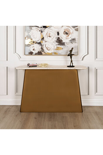 homez Gold&white Marble console table 122*36*76 cm