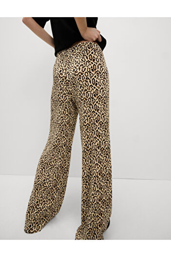 Marks & Spencer Leopar Desenli Wide Leg Pantolon