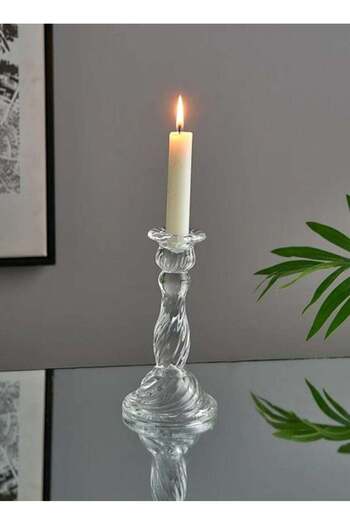 Generic 1 Piece Glass Candlestick Holders Candle Holders Clear Glass for Wedding Festival Party & Fe