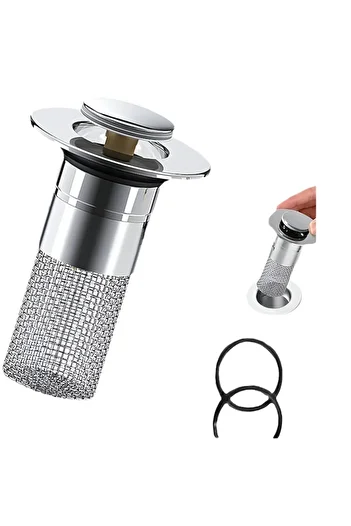 SMART GADGETS C&A Ventil Lavoar, Chiuveta Baie/Bucatarie/ Inox cu Drenaj Rapid Si Filtru Muzerie
