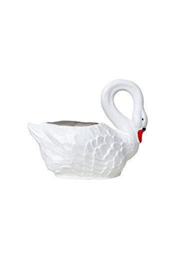 Z-Tools Plastic flower pot, white swan pattern, length 53cm / EXT 6073