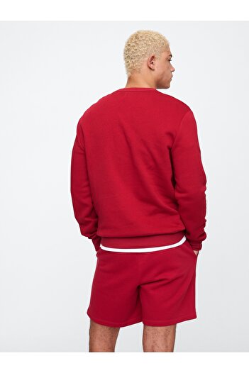 GAP Erkek Kırmızı Logo Fleece Sweatshirt