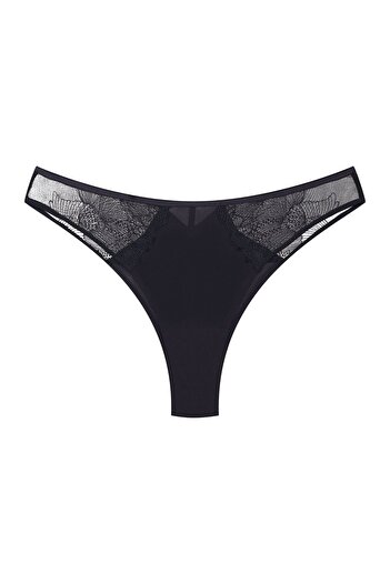 ESOTIQ Chiloți brazilieni pentru femei, material fin cu plasă brodată, eleganți | Bluey