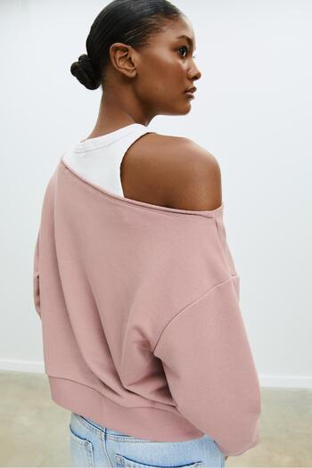 Stradivarius Off-the-shoulder graphic sweatshirt