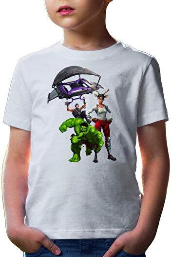 OEM Hulk Fortnite Jump Parachute America Captain Kids T-shirt