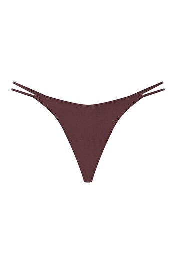 ESOTIQ Chiloți tanga pentru femei, confortabili, cu tivuri lipite și șnururi decorative, decupaj la spate | Bosco