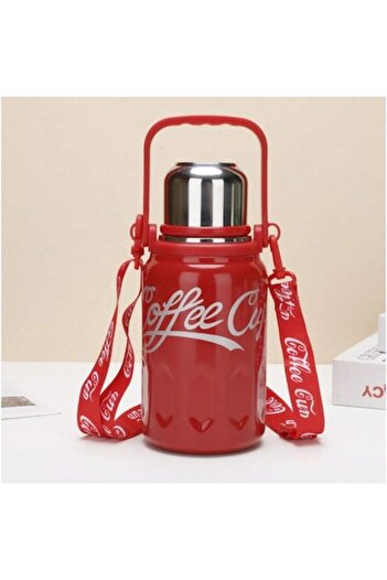 BLA BLA FOAM Portable thermos with handle and shoulder strap, red, 800 ml