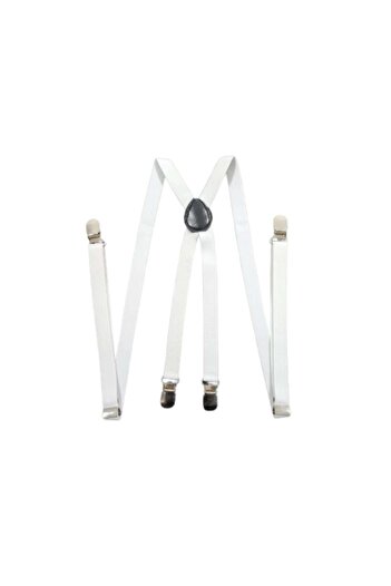OEM White suspenders for women, 1.5 cm width