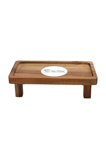 Bien Servi Rectangular Acacia Sushi Tray with Legs 25 x 15cm