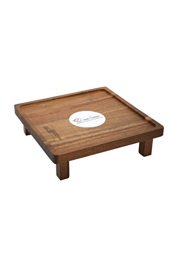 Bien Servi Square Shaped Acacia Sushi Tray with Legs 25 x 25cm