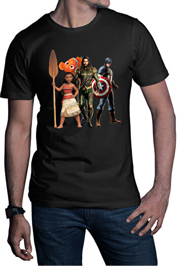 OEM Men's T-shirt Aquaman Moana Destiny Captain America Nemo Fish Cut