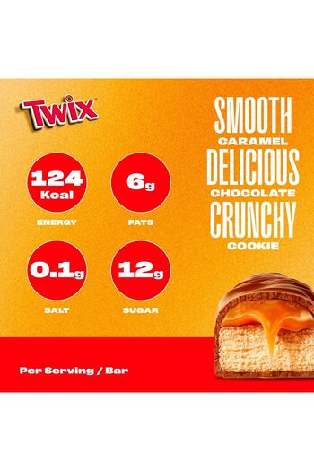 Twix Twix Crunchy Chocolate Bar Topped with Caramel, 40 x 25g Carton