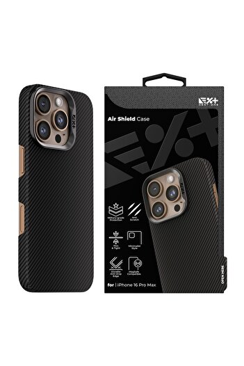NEXT ONE NOA AirShield Magnetic Aramid Case for iPhone 16 Pro Max, MagSafe, Black