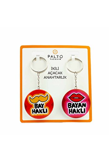 PALTO TASARIM Mr. Right & Right 2-Piece Opener Keychain