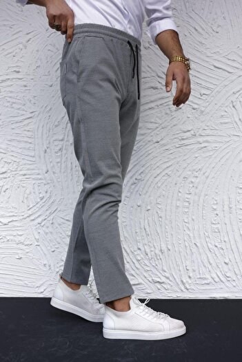 hello7 Men's Slim Fit Seersucker Fabric Straight Leg Stretchy Jogger Pants