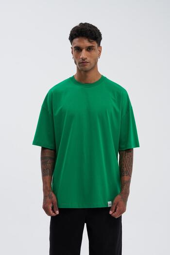 Machinist Ανδρικό μπλουζάκι Basic Super Cotton Oversize Πράσινο