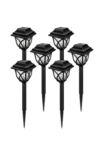 BLMAG Set of 6 decorative solar garden lamps, warm light, automatic light sensor, battery operation