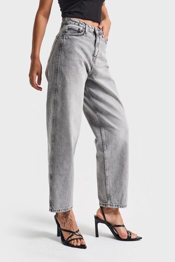 its basic Women's Gray Color 4S5-12 Relax Fit 100% Cotton Denim Jean
