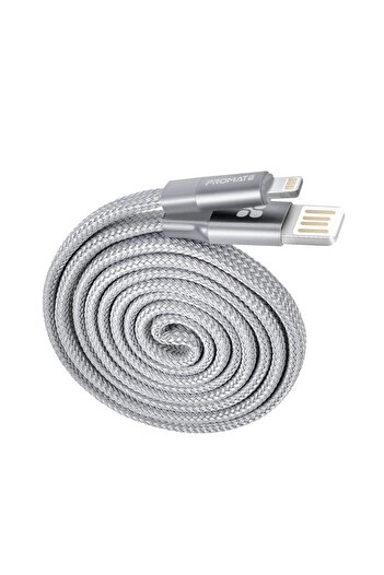 Promate Coiline-I Auto-Rolling Lightning Cable, 100 Cm Length, Grey