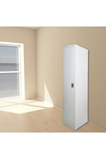 INFINI HOMES 1 Tier Heavy Duty Metal Steel Storage Locker Cabinet with Plastic Handle