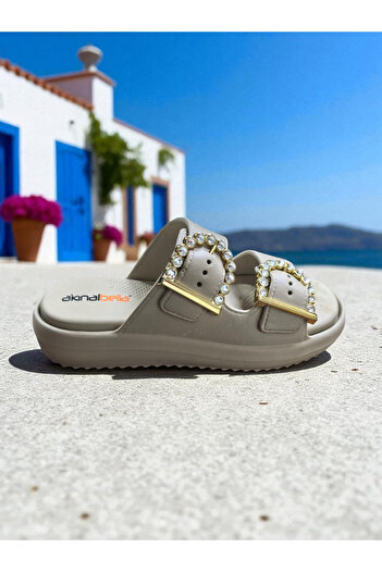 Akınal Bella Konay 438 Stone Double Buckle Eva Light Soft Slippers