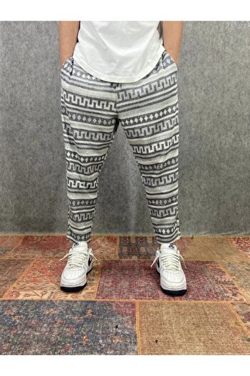 FıttingRoom Bohemian Patterned Baggy Trousers with Elastic Waist