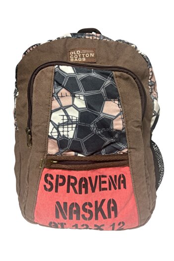 Old Cotton Quality Colorful Vintage Casual Design Daily Backpack Travel School Travel Bag 28 cm X 37 cm