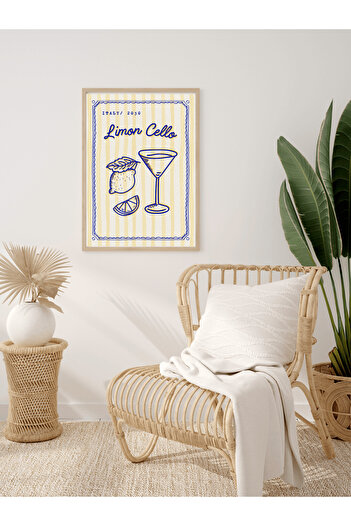 JESSE STORY Lemon Cello Illustration Design Decorative Frameless Wall Painting (Poster)