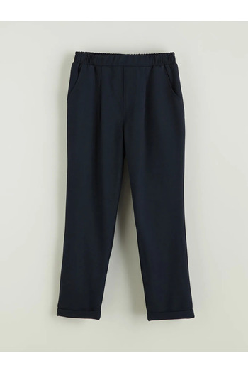 LC Waikiki Lcw Kids Navy Blue Elastic Waist Pleated Girl's Trousers