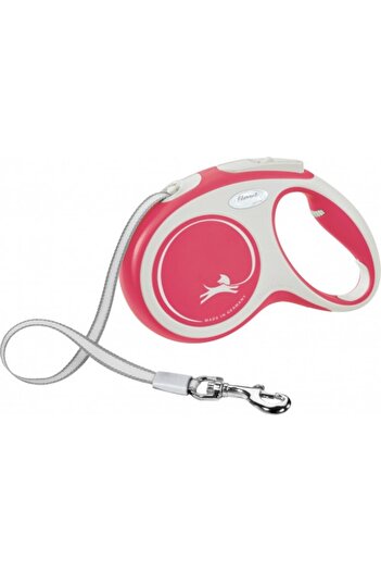 Flexi Lesa New Comfort, Retractabila, cu Banda, marimea M, 5m/25kg, Rosu