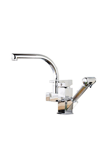 Adsinio Sink mixer with flexible shower for kitchen, high spout, single lever Adsinio, Silver
