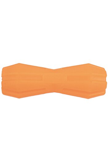 Agility Jucarie din cauciuc pentru caini, forma de Gantera cu Gaura, 12 cm, portocaliu