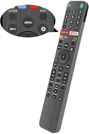 The Bros RMF-TX500U Universal Remote for Sony Bravia LED/OLED 4K HDR TVs – No Voice, with App Buttons