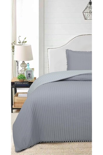 Bikaya Home Single 2 Piece Bedspread Set with Pompom - 180X240 cm