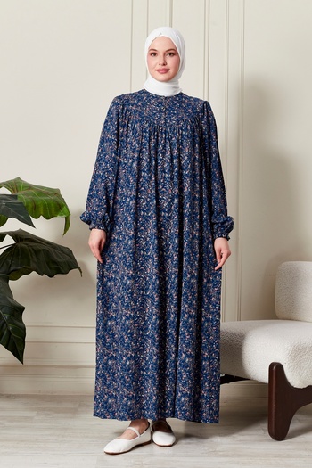 fistan Φόρεμα με λουλουδάτο στρογγυλό ρόμπα Mother Hijab