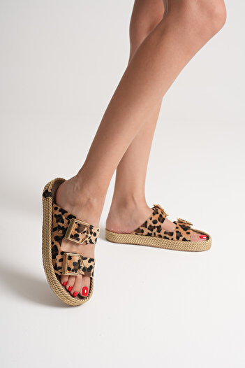 MİSSJENY Double Buckle Women's Slippers