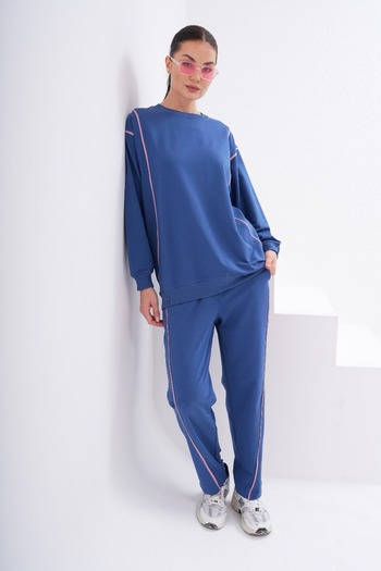 Marvella By Rasha Casual Two-Piece Tracksuit with Stylish Line Details
