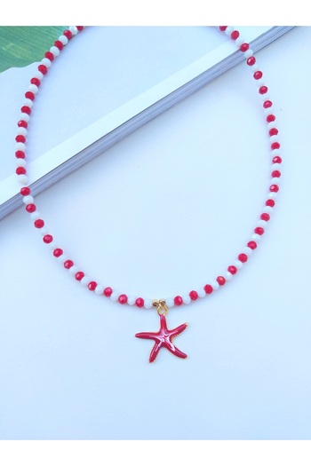 Alexis Carrel Crystal Beaded Design Necklace with Starfish Detail