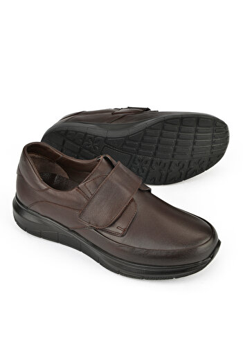 Ziya , Ανδρικά παπούτσια Comfort από γνήσιο δέρμα 153123Z19003 Καφέ